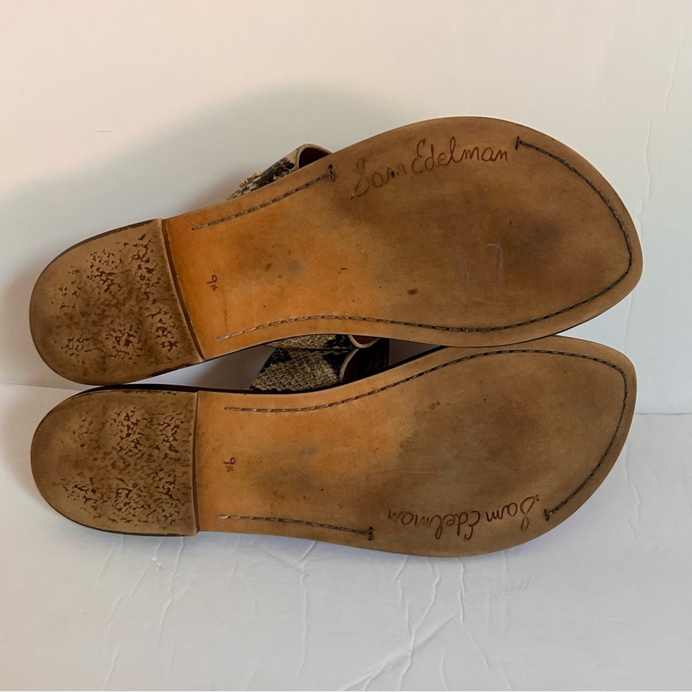Sam Edelman Snakeskin Thong Sandals Size 9.5 Gently Worn - Picture 5 of 6